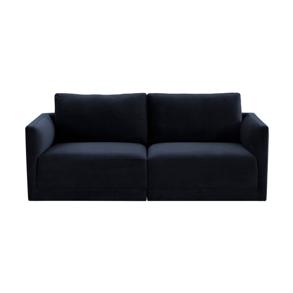 Willow 74" Performance Velvet Modular Loveseat - Navy