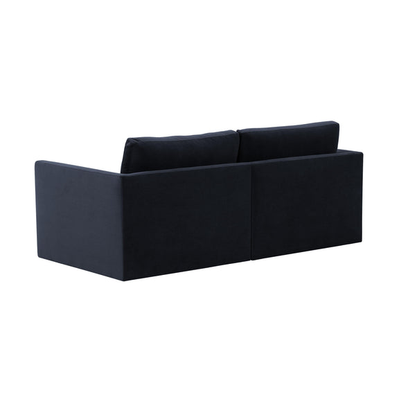 Willow 74" Performance Velvet Modular Loveseat - Navy