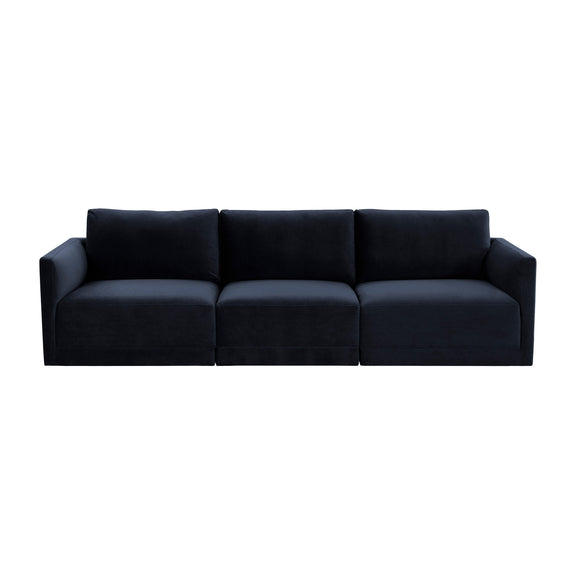 Willow 105" Performance Velvet Modular Sofa - Navy