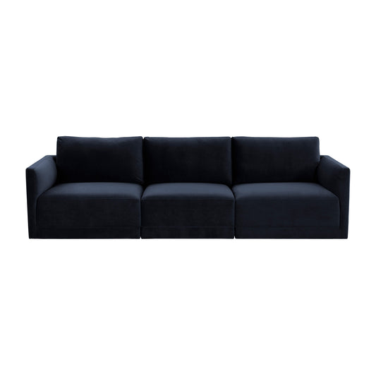Willow 105" Performance Velvet Modular Sofa - Navy