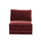 Willow Performance Velvet Modular Armless Chair - Red
