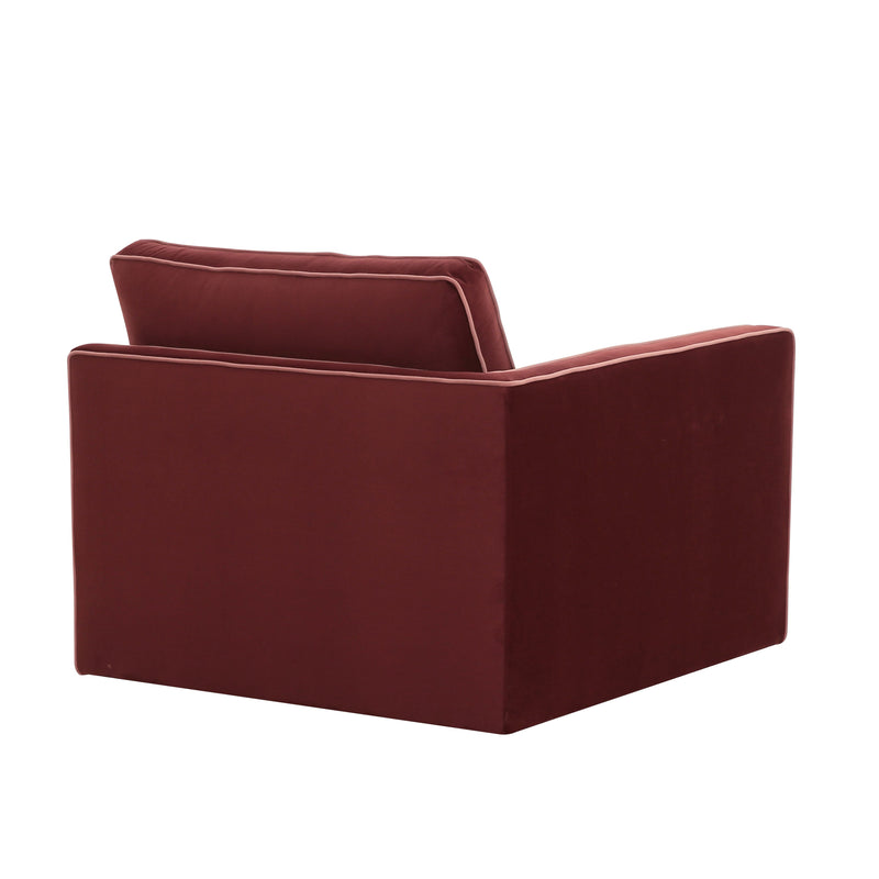 Willow Performance Velvet Modular LAF Corner Chair - Red