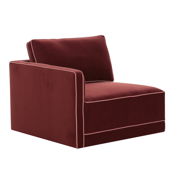 Willow Performance Velvet Modular LAF Corner Chair - Red