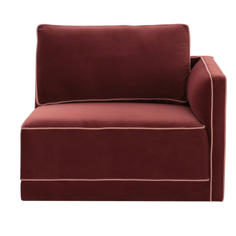 Willow Performance Velvet Modular RAF Corner Chair - Red