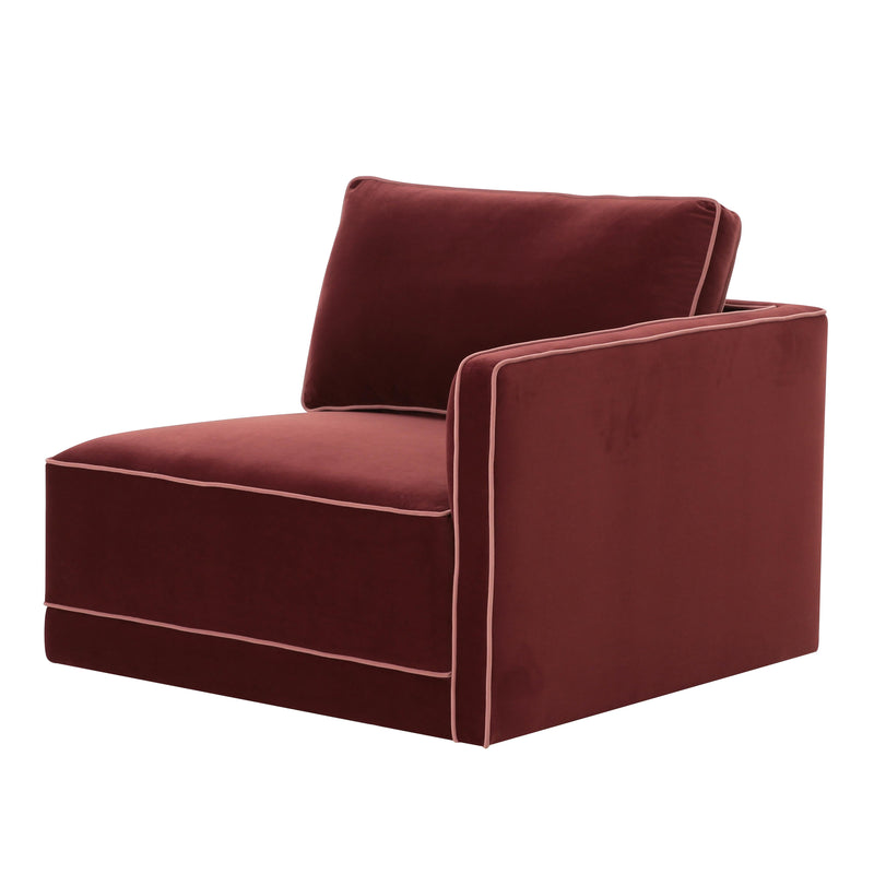 Willow Performance Velvet Modular RAF Corner Chair - Red