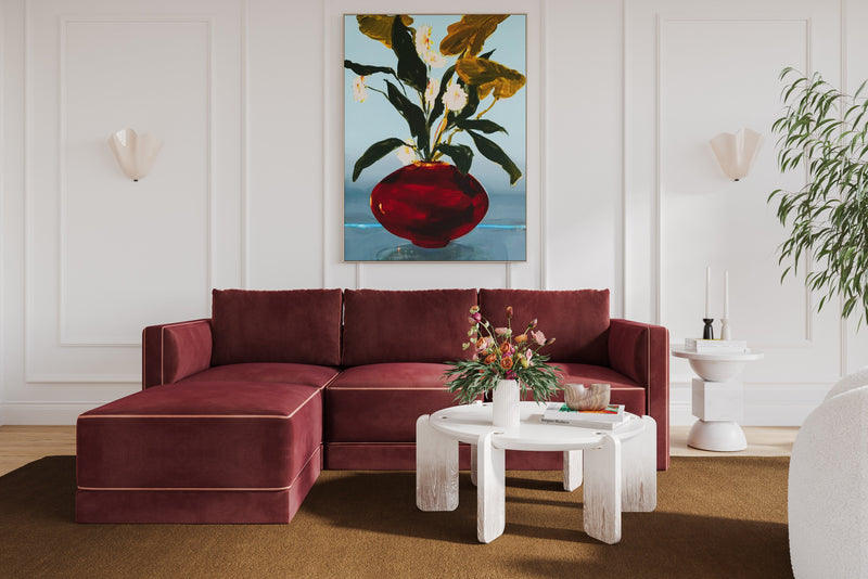 Willow 4-Piece Performance Velvet Modular Sectional - Red