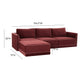 Willow 4-Piece Performance Velvet Modular Sectional - Red