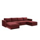 Willow 6-Piece Performance Velvet Modular U Sectional - Red