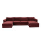 Willow 6-Piece Performance Velvet Modular U Sectional - Red