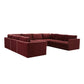 Willow 8-Piece Performance Velvet Modular Large U Sectional - Red