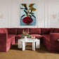 Willow 8-Piece Performance Velvet Modular Large U Sectional - Red