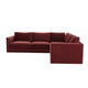 Willow 5-Piece Performance Velvet Modular L Sectional - Red
