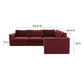 Willow 5-Piece Performance Velvet Modular L Sectional - Red
