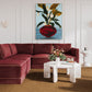 Willow 5-Piece Performance Velvet Modular Left Facing Sectional - Red