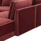 Willow 5-Piece Performance Velvet Modular Right Facing Sectional - Red
