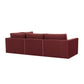 Willow 5-Piece Performance Velvet Modular Right Facing Sectional - Red