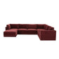 Willow 7-Piece Performance Velvet Modular Large Chaise Sectional - Red