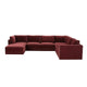 Willow 7-Piece Performance Velvet Modular Large Chaise Sectional - Red