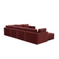 Willow 7-Piece Performance Velvet Modular Large Chaise Sectional - Red