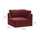 Willow Performance Velvet Modular Corner Chair - Red