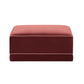Willow Performance Velvet Modular Ottoman - Red