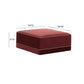 Willow Performance Velvet Modular Ottoman - Red