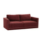 Willow 74" Performance Velvet Modular Loveseat - Red