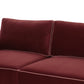 Willow 74" Performance Velvet Modular Loveseat - Red