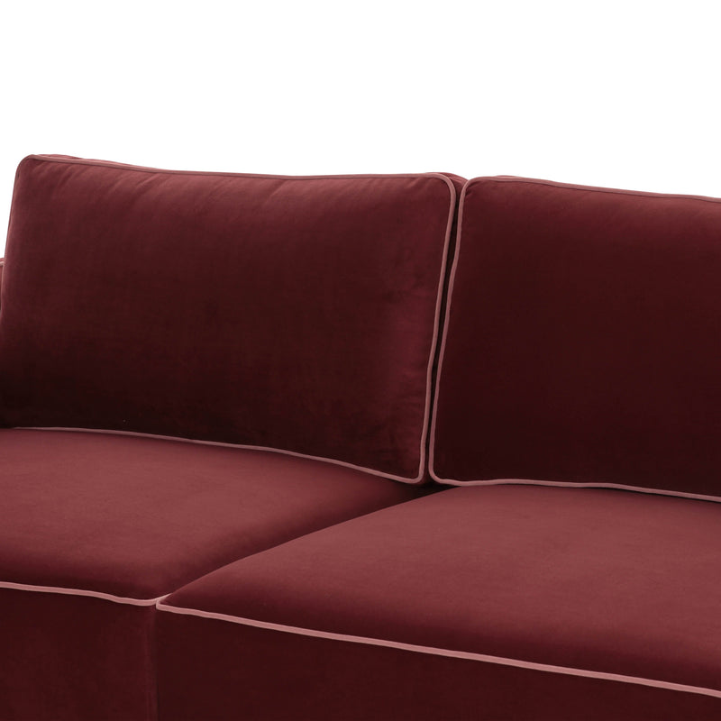 Willow 74" Performance Velvet Modular Loveseat - Red
