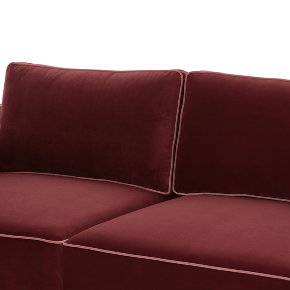 Willow 105" Performance Velvet Modular Sofa - Red