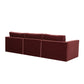 Willow 105" Performance Velvet Modular Sofa - Red