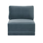 Willow Performance Velvet Modular Armless Chair - Blue
