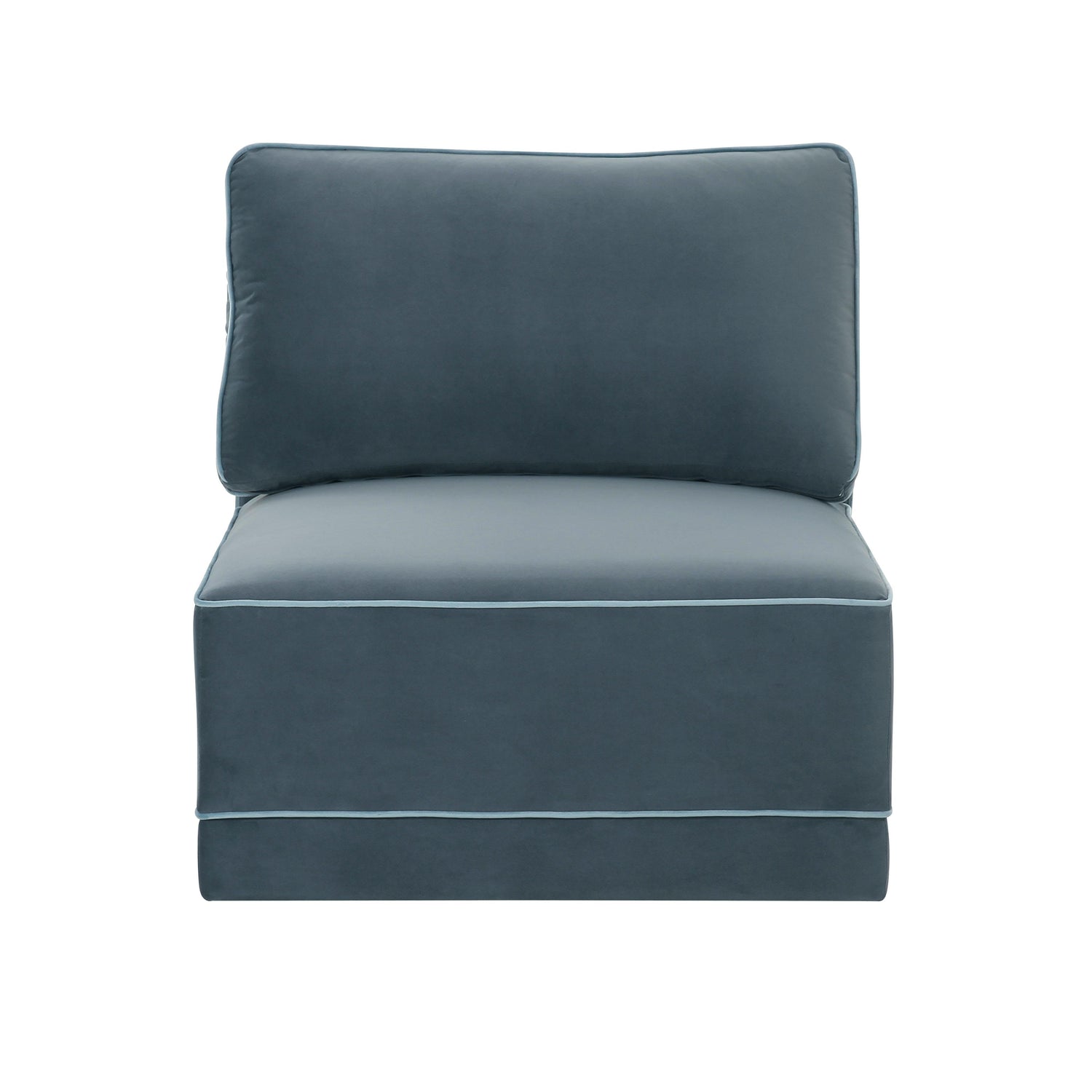 Willow Performance Velvet Modular Armless Chair - Blue