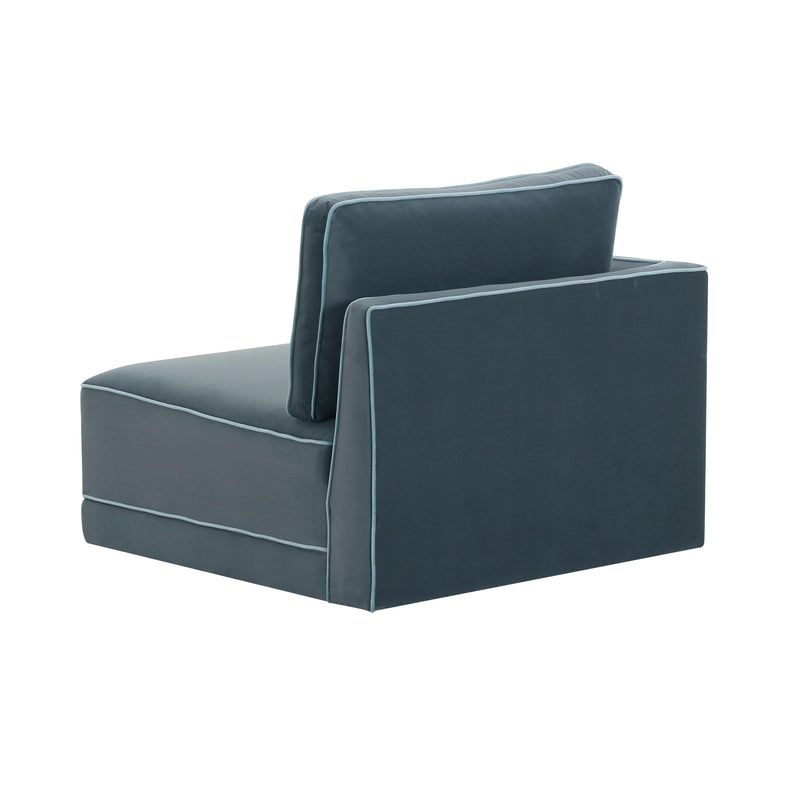 Willow Performance Velvet Modular LAF Corner Chair - Blue