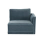 Willow Performance Velvet Modular RAF Corner Chair - Blue