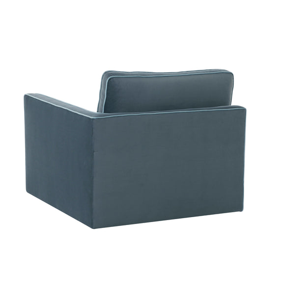 Willow Performance Velvet Modular RAF Corner Chair - Blue