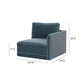 Willow Performance Velvet Modular RAF Corner Chair - Blue
