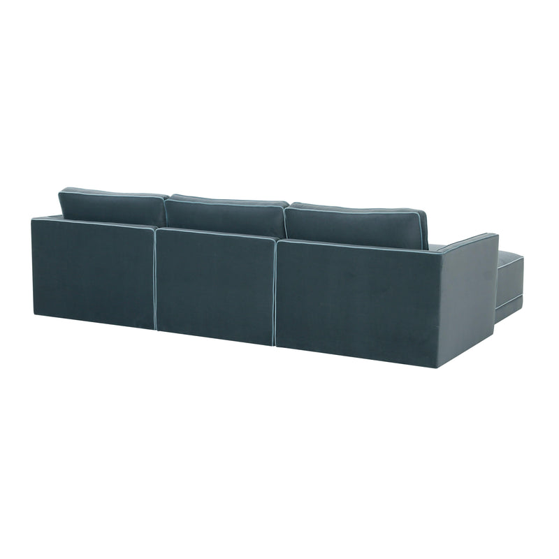Willow 4-Piece Performance Velvet Modular Sectional - Blue