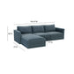 Willow 4-Piece Performance Velvet Modular Sectional - Blue