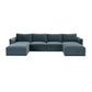 Willow 6-Piece Performance Velvet Modular U Sectional - Blue