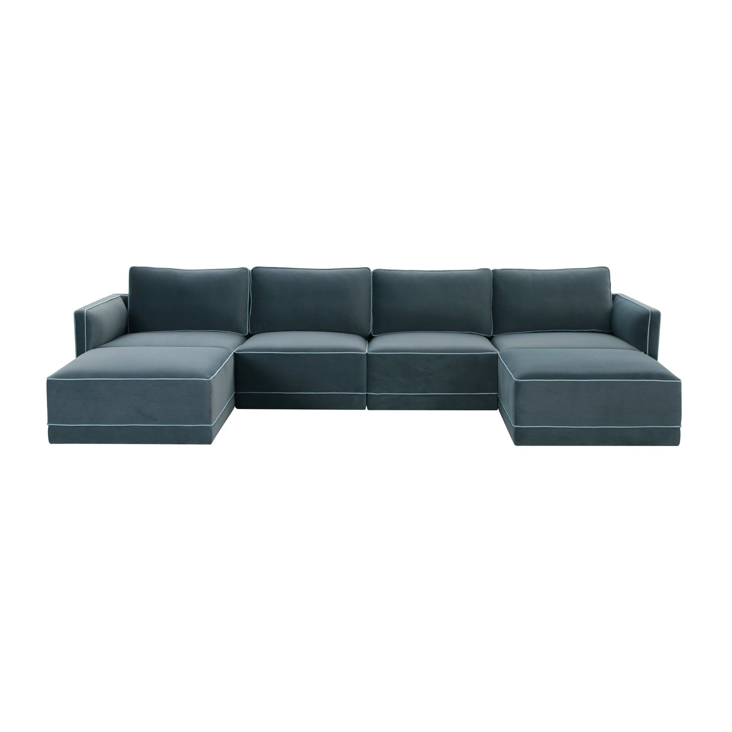 Willow 6-Piece Performance Velvet Modular U Sectional - Blue