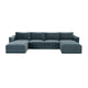 Willow 6-Piece Performance Velvet Modular U Sectional - Blue