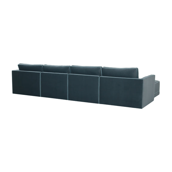 Willow 6-Piece Performance Velvet Modular U Sectional - Blue