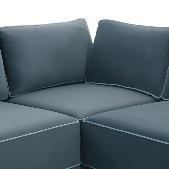 Willow 8-Piece Performance Velvet Modular Large U Sectional - Blue