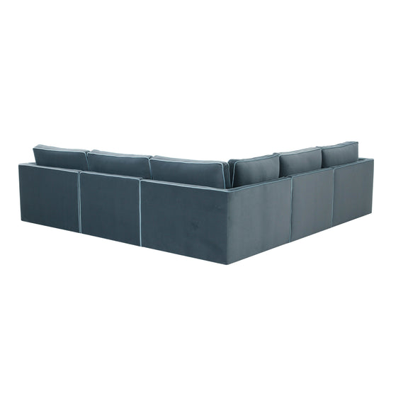 Willow 5-Piece Performance Velvet Modular L Sectional - Blue