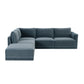 Willow 5-Piece Performance Velvet Modular Left Facing Sectional - Blue
