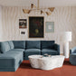 Willow 5-Piece Performance Velvet Modular Left Facing Sectional - Blue