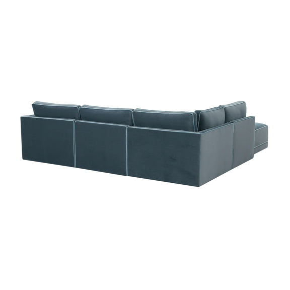 Willow 5-Piece Performance Velvet Modular Left Facing Sectional - Blue