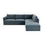 Willow 5-Piece Performance Velvet Modular Right Facing Sectional - Blue