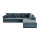 Willow 5-Piece Performance Velvet Modular Right Facing Sectional - Blue